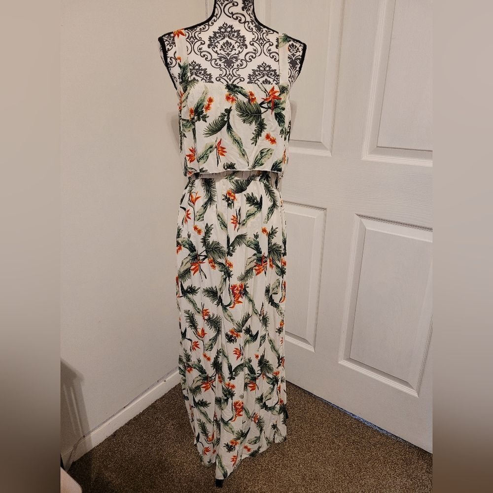 Bird of‎ paradise print maxi dress